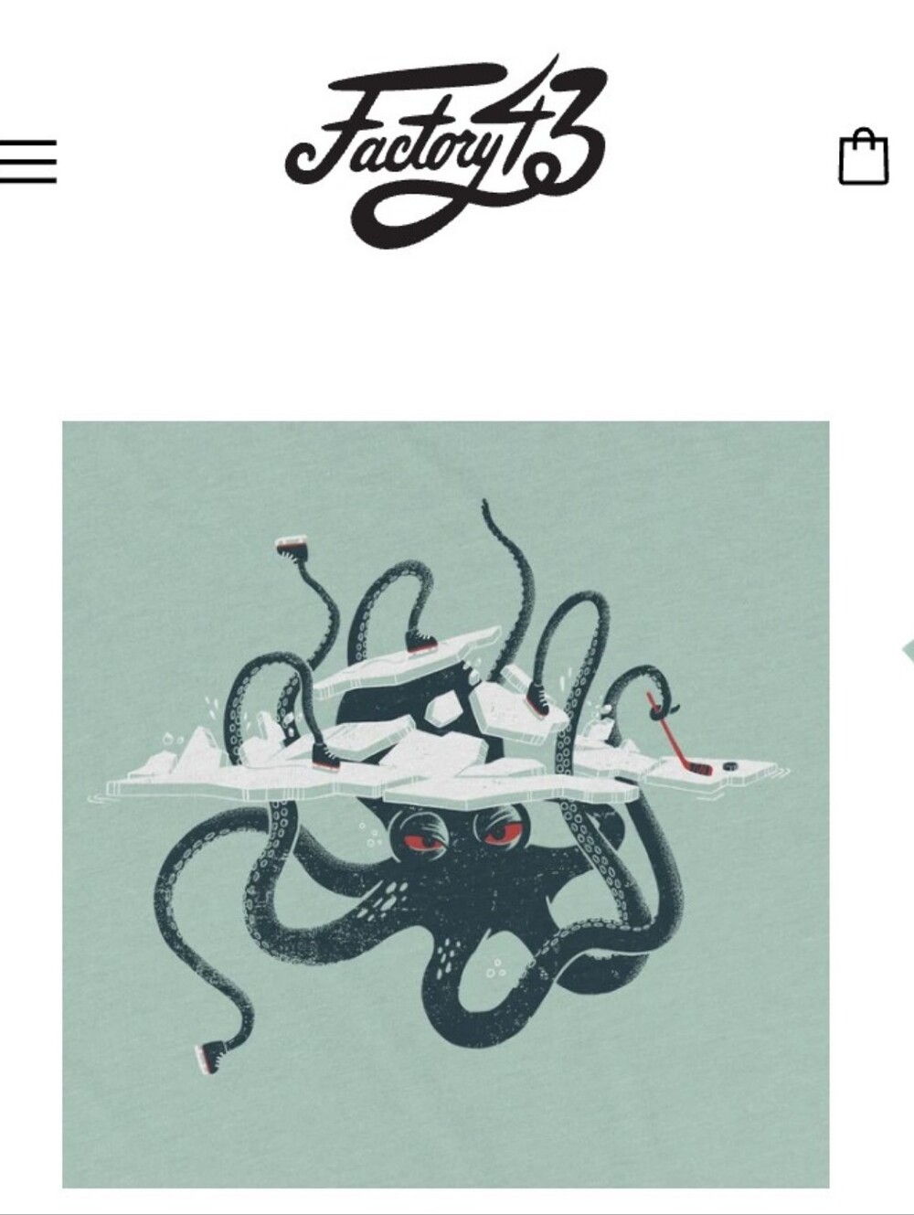 Factory43 Ice Monster Octopus Graphic Tee in Seafoam Green